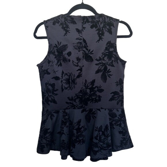 Bobeau Black & Velvet Floral Cold Shoulder Tunic Top Women's Small S - Picture 5 of 8
